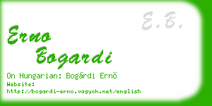 erno bogardi business card